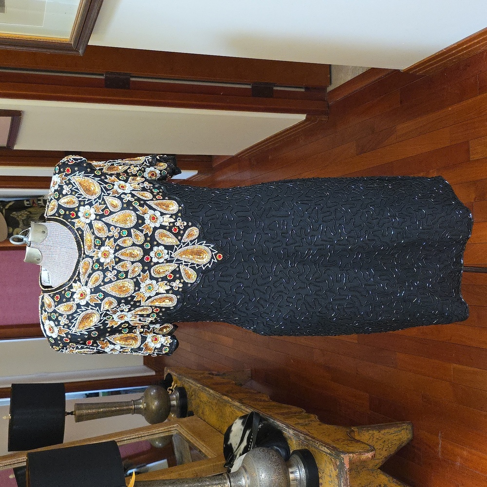 Laurence Kazar Beaded Sequin Dress Sz.L   Pit To Pit.19in Length 40in